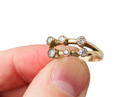 Vintage 9ct Gold Diamond Bubble Ring