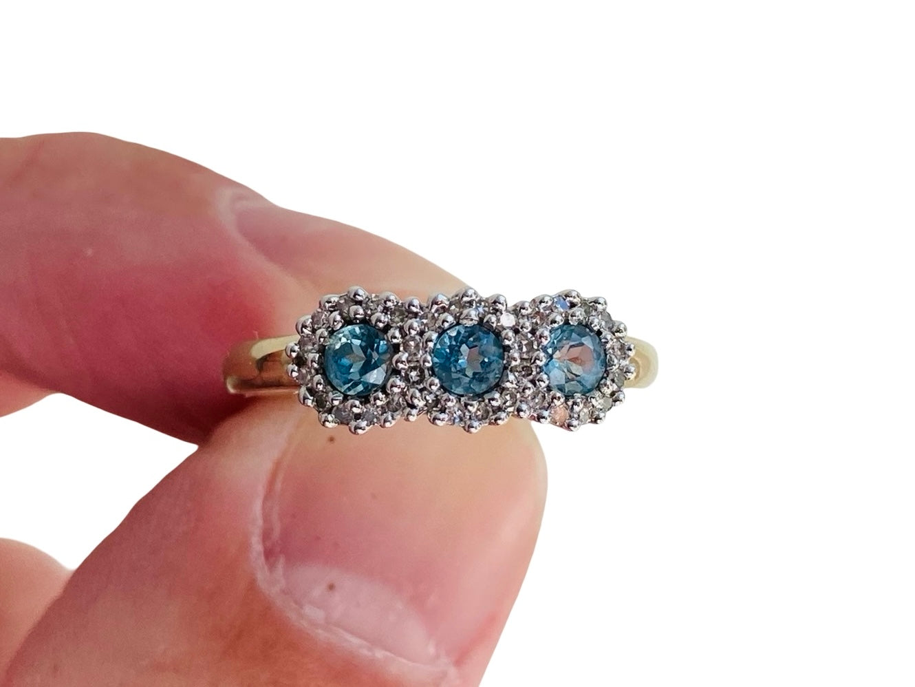9ct Gold Topaz & Diamond Ring
