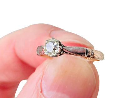 Antique 18ct Gold Old-Cut Diamond Solitaire Ring