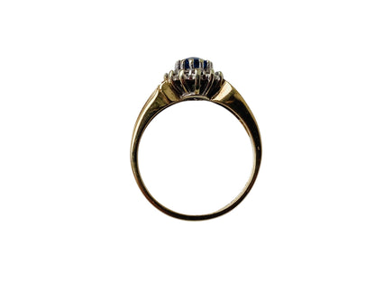 Vintage 9ct Gold Sapphire & Diamond Ring
