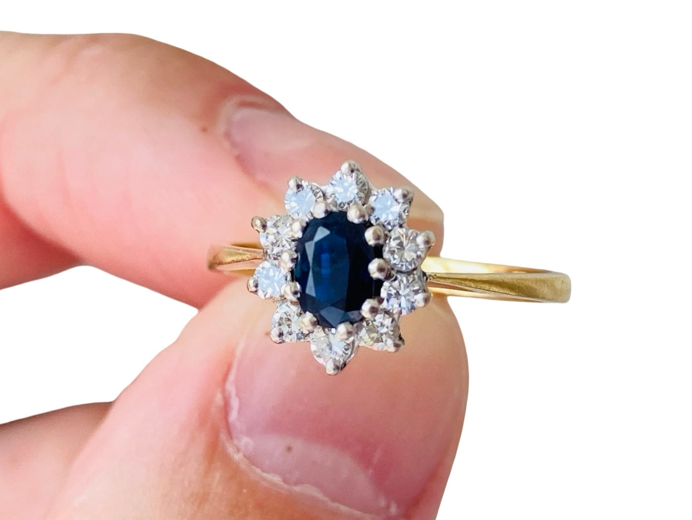 Vintage 18ct Gold Sapphire & Diamond Ring