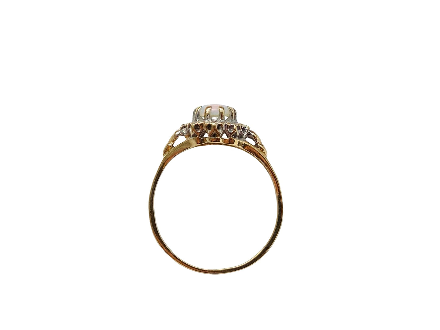 Vintage 9ct Gold Opal & Diamond Ring