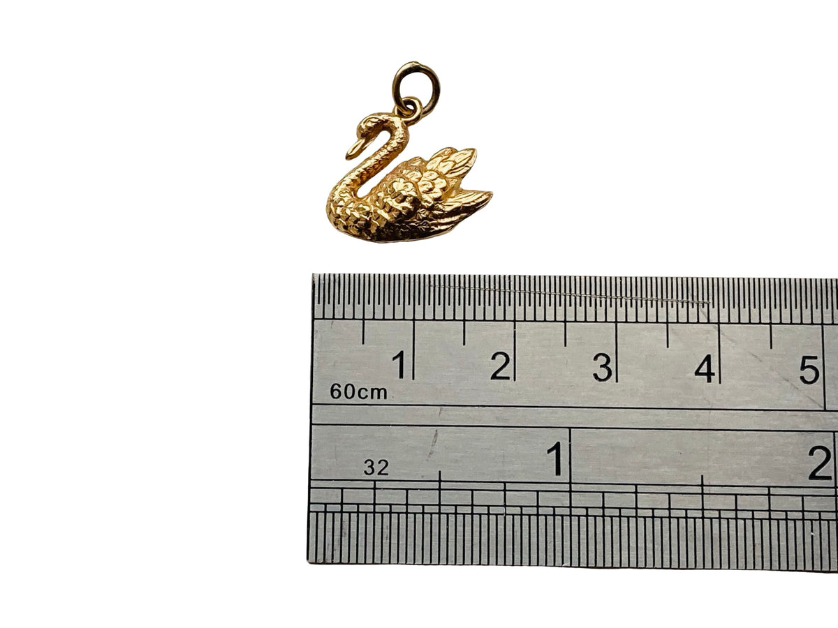 Vintage 9ct Gold Swan Pendant or Charm
