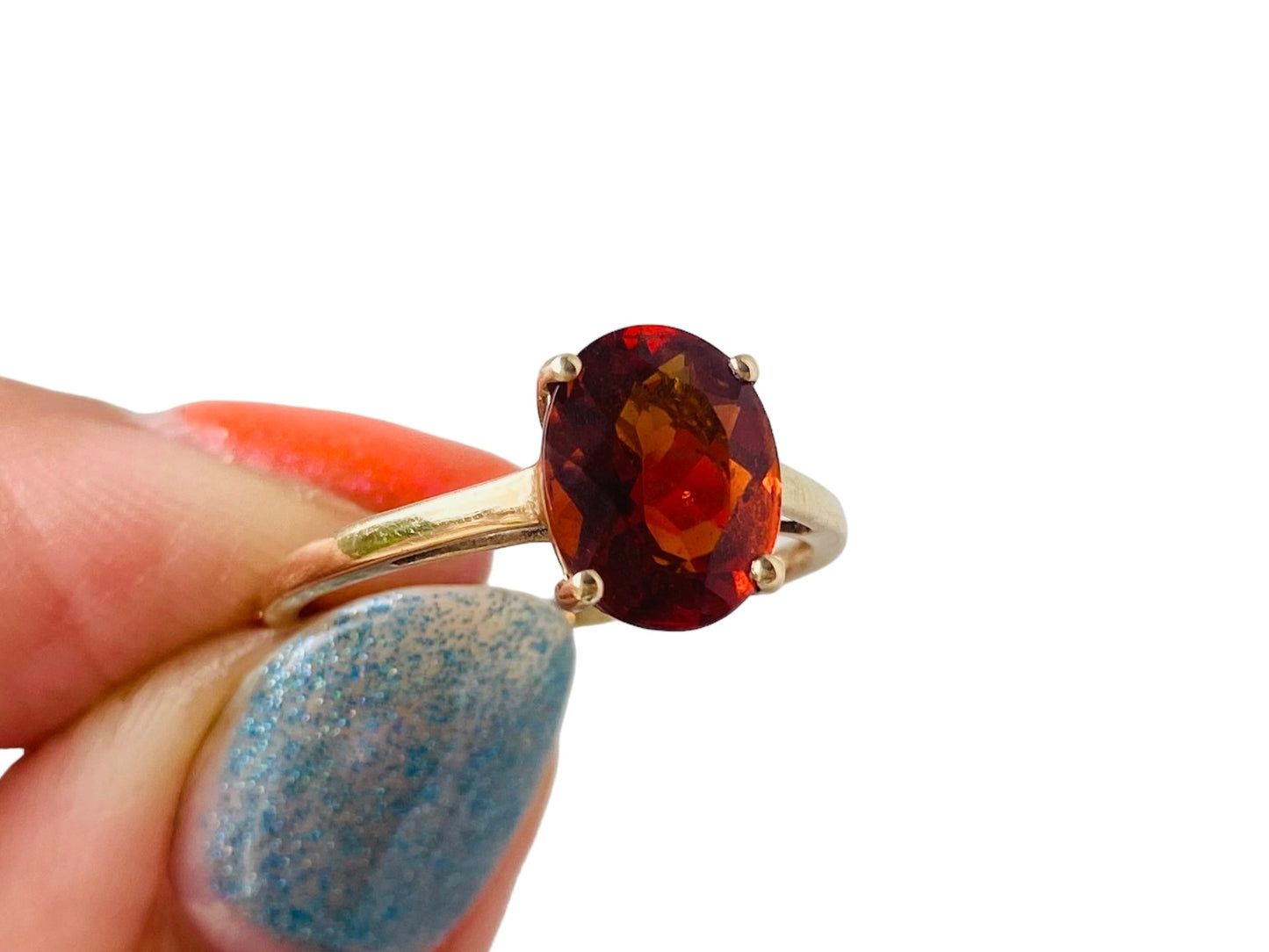 9ct Gold Hessonite Garnet Ring