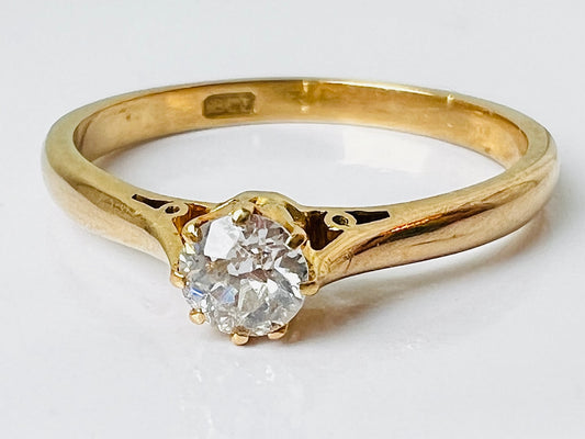 Antique 18ct Gold Old-Cut Diamond Solitaire Ring