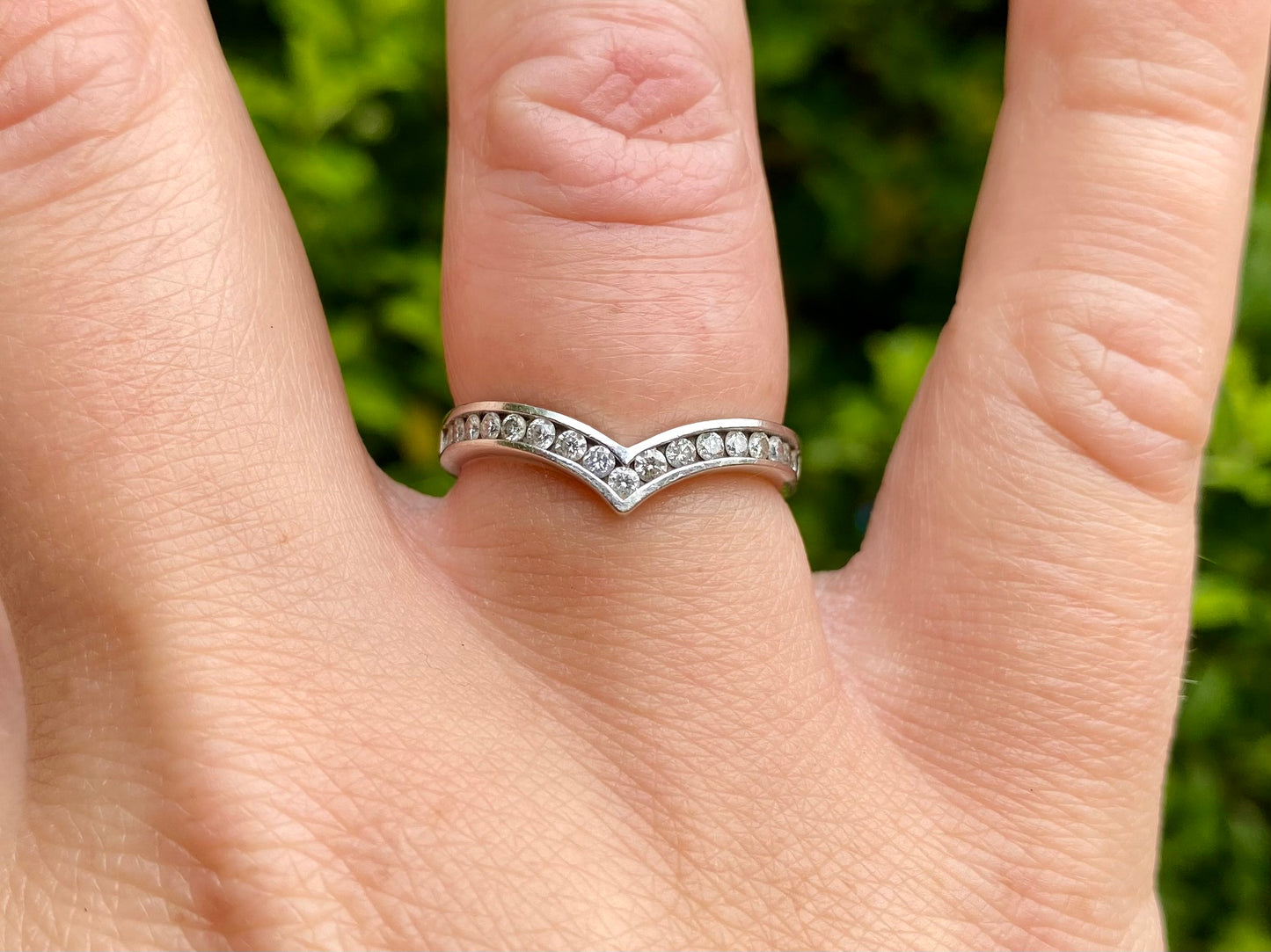 18ct Gold Diamond Wishbone/Chevron Ring