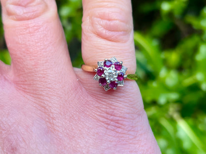 Vintage 18ct Gold Ruby & Diamond Ring