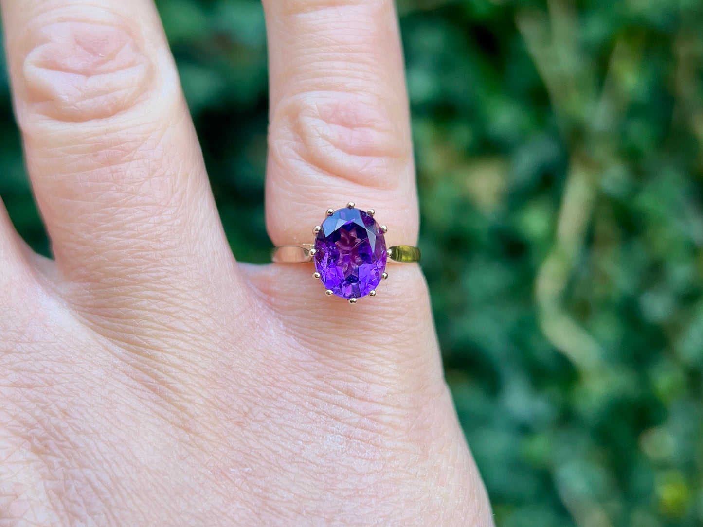 Vintage 9ct Gold Amethyst Ring