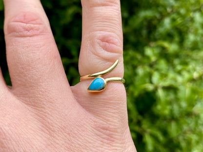 14ct Gold Turquoise Snake Ring