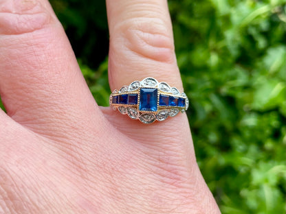9ct Gold Luke Stockley Sapphire & Diamond Ring
