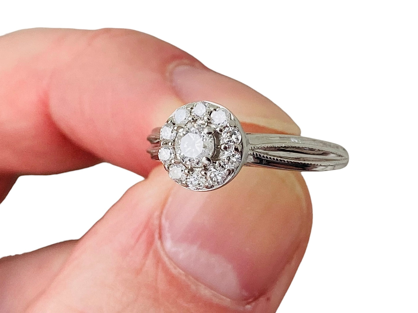 9ct Gold Diamond Halo Ring