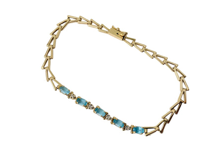 10ct Gold Topaz & Diamond Bracelet