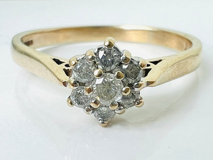 9ct Gold Diamond Daisy Ring
