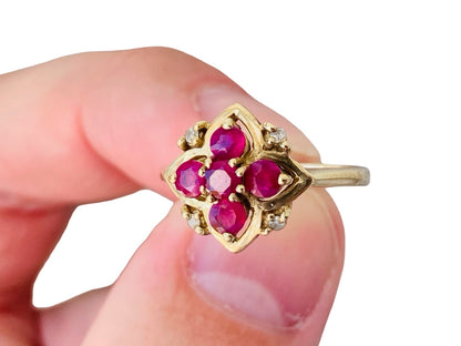 9ct Gold Ruby & Diamond Ring