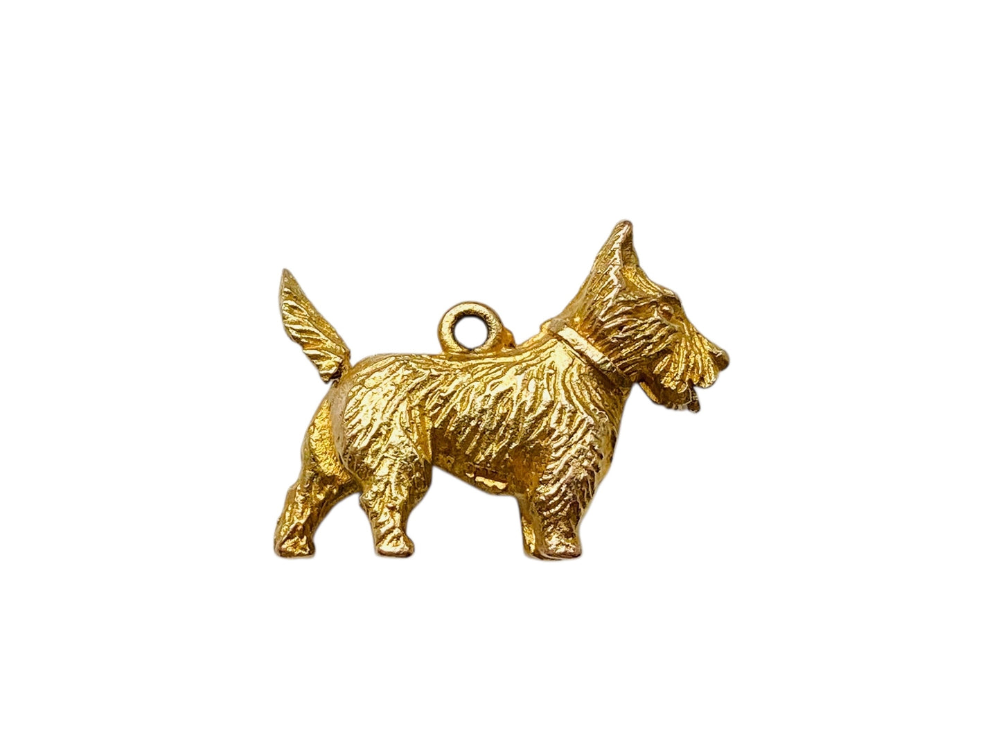 Vintage 9ct Gold Scottie Dog Moving Tongue Pendant or Charm