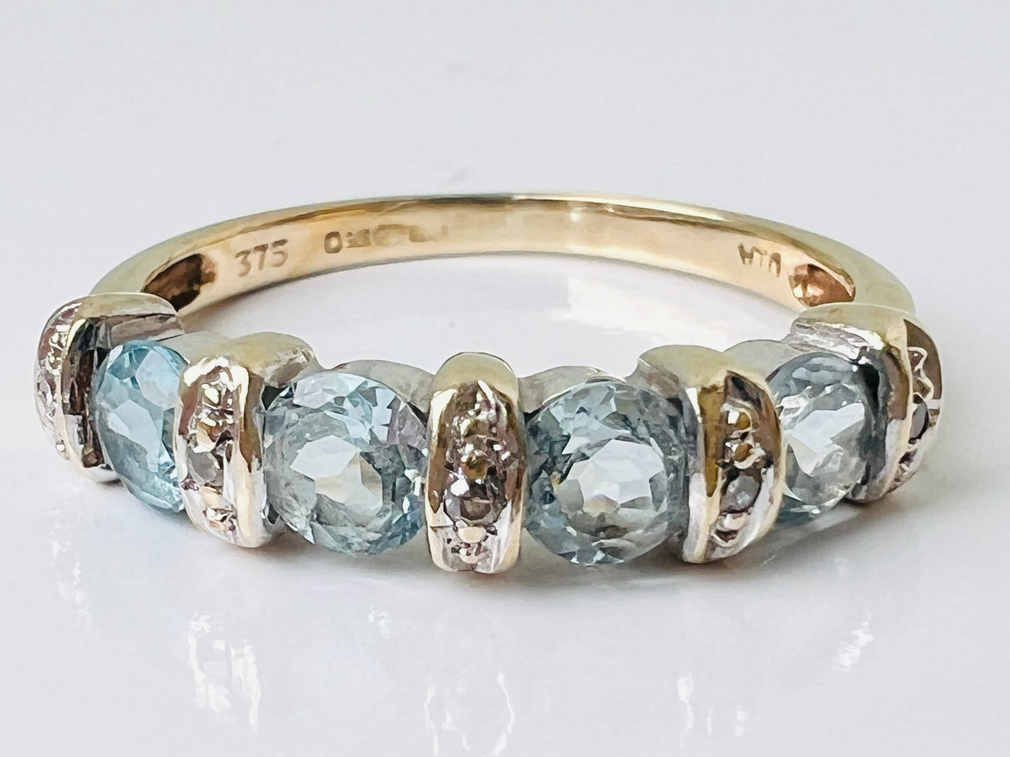 9ct Gold Topaz & Diamond Ring