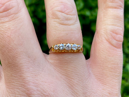 Antique Victorian 18ct Gold Five-Stone Diamond Ring