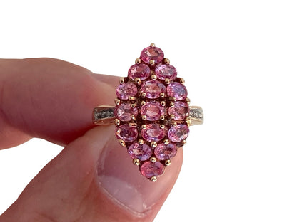 18ct Gold Pink Sapphire & Diamond Ring