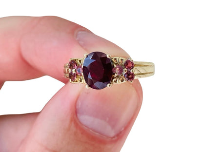 9ct Gold Ruby & Pink Tourmaline Ring
