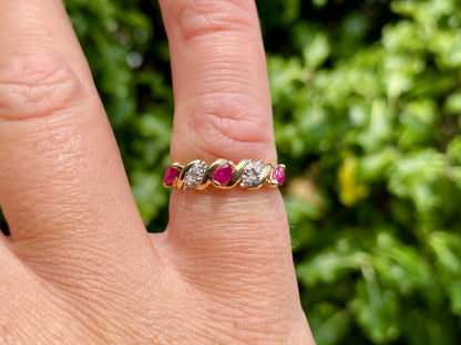 9ct Gold Ruby & Diamond Ring