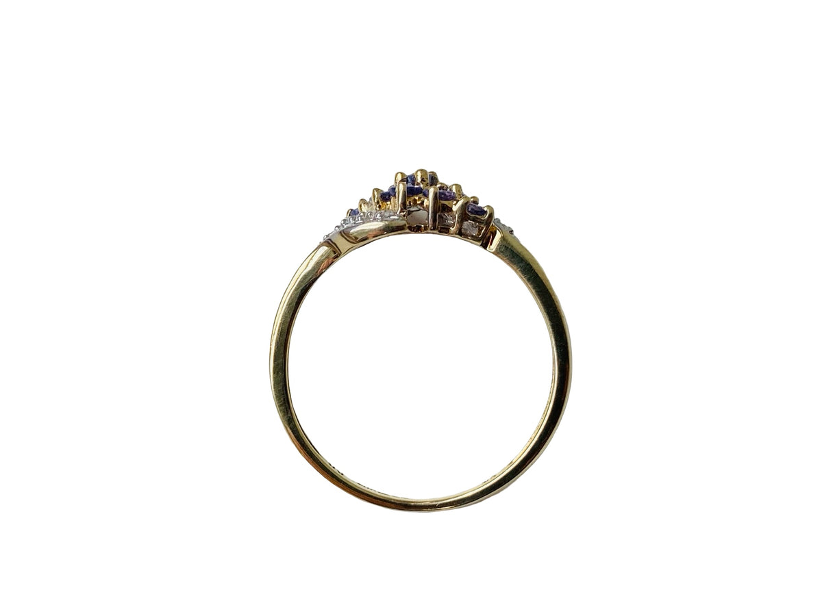 9ct Gold Tanzanite & Diamond Ring