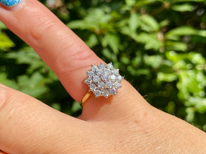 Vintage 18ct Gold Diamond Cluster Ring