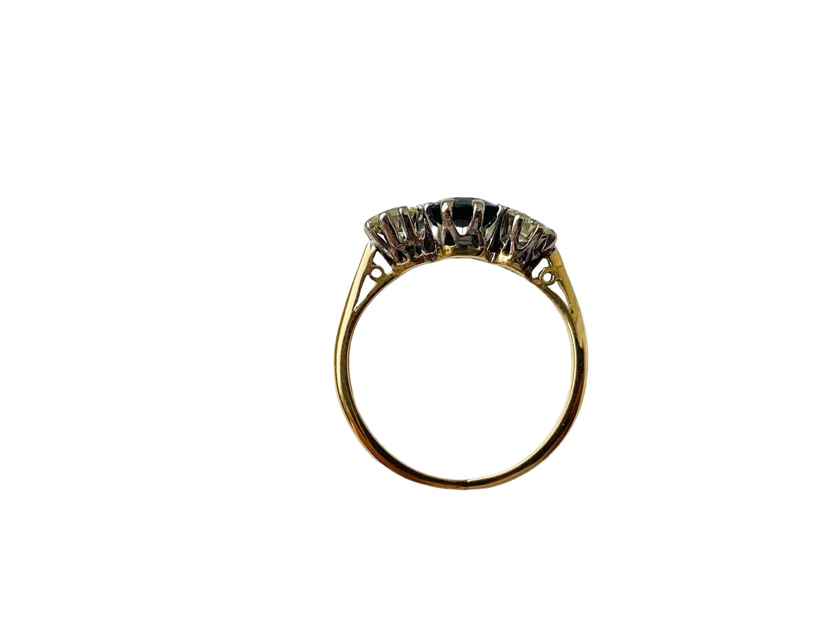 Antique 18ct Gold Sapphire & Diamond Ring