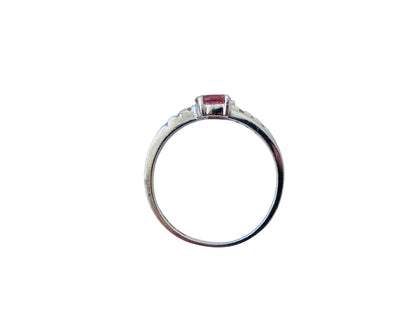 9ct Gold Pink Tourmaline & Diamond Ring