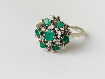 14ct Gold Emerald & Diamond Ring