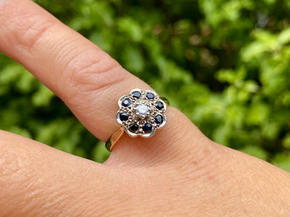 9ct Gold Sapphire & Diamond Ring
