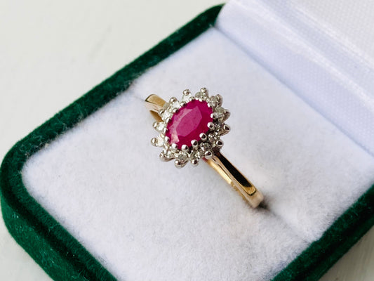 9ct Gold Ruby & Diamond Ring