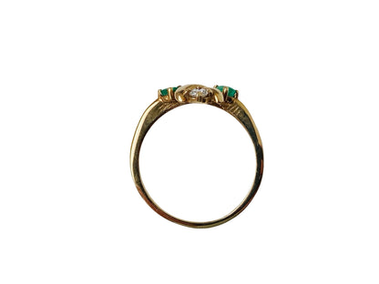 9ct Gold Emerald & Diamond Ring