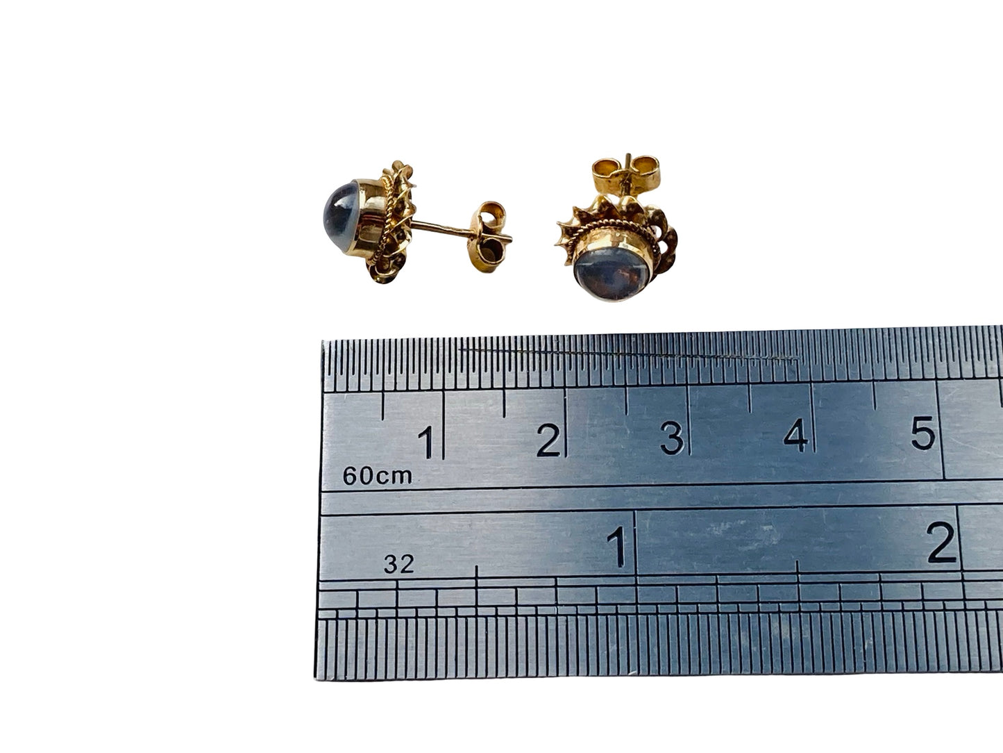 Vintage 9ct Gold Moonstone Earrings