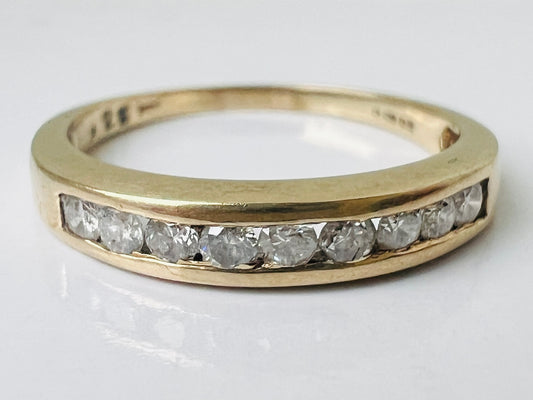 9ct Gold Nine-Stone 0.25ct Diamond Ring