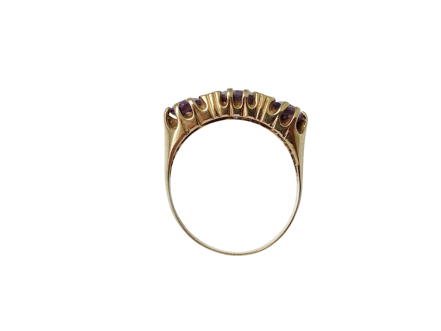 Vintage 9ct Gold Amethyst & Diamond Ring