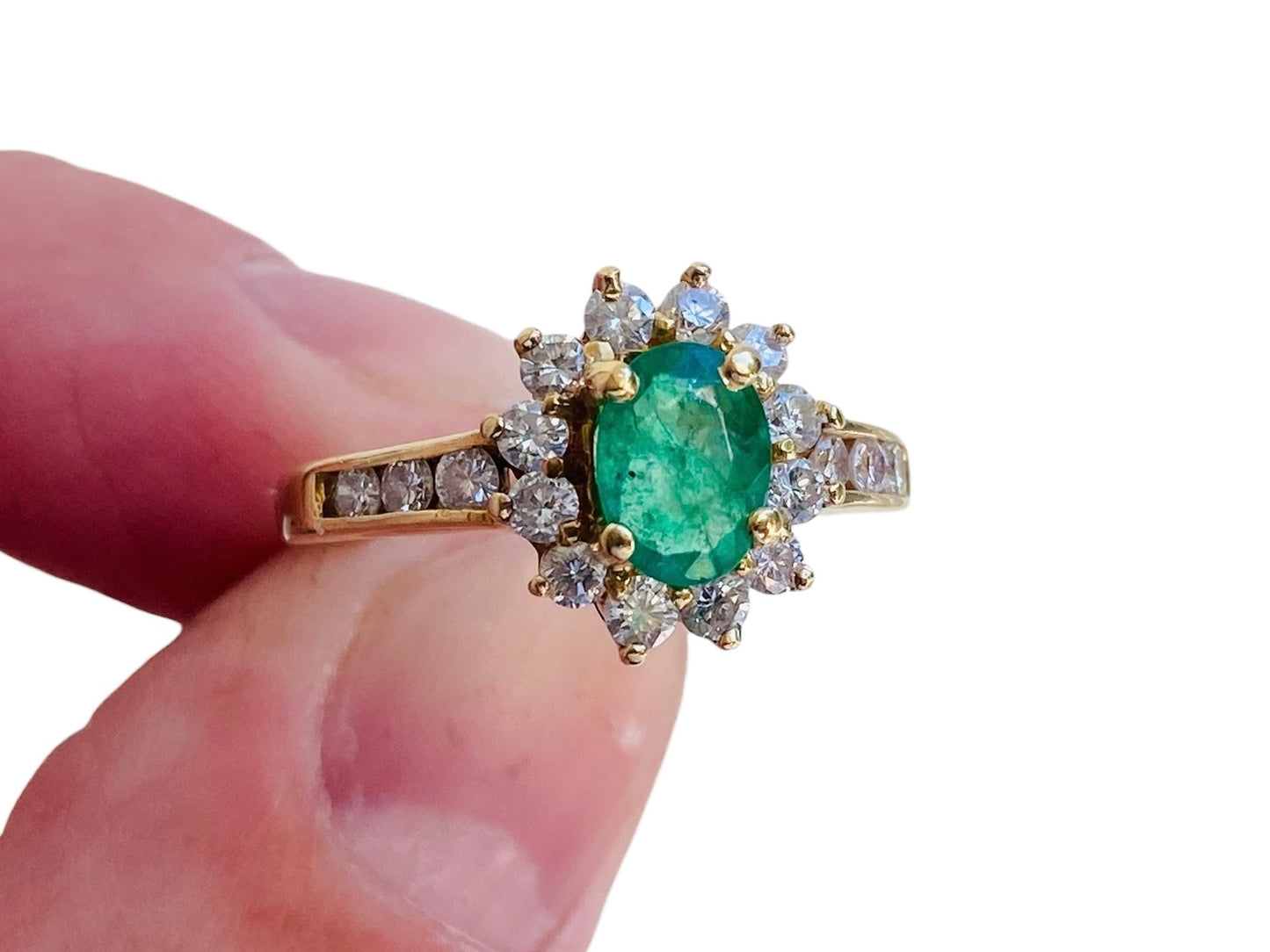 18ct Gold Emerald & Diamond Ring
