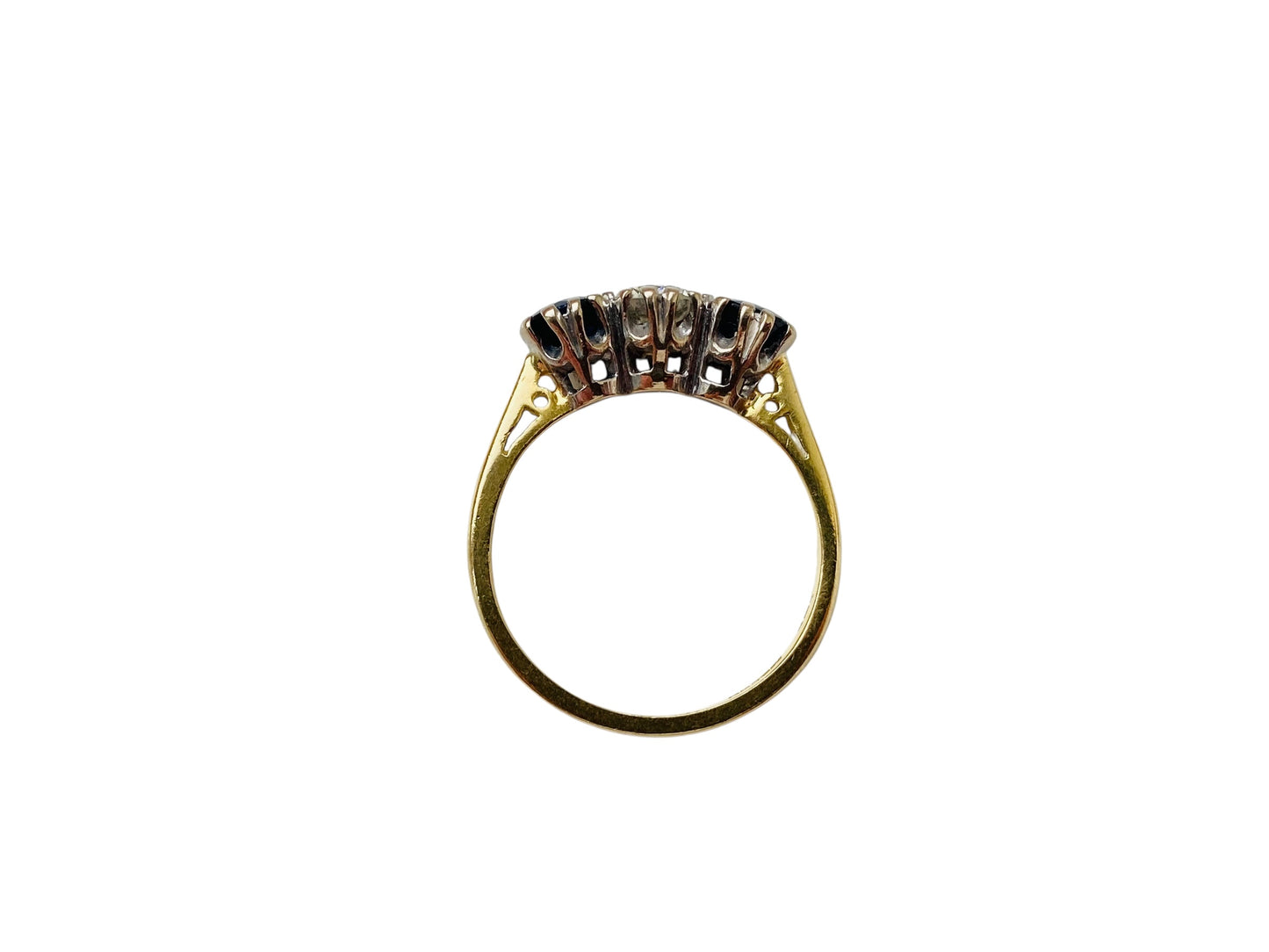 18ct Gold Sapphire & Diamond Trilogy Ring