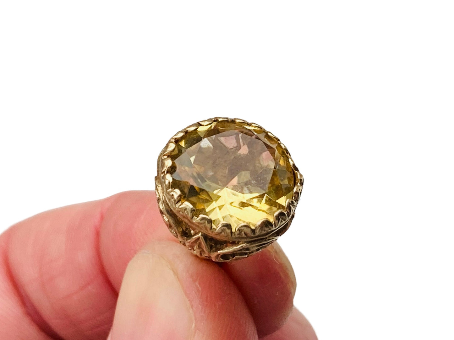 Vintage 9ct Gold Citrine Pendant