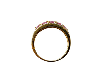 9ct Gold Pink Sapphire & Diamond Ring