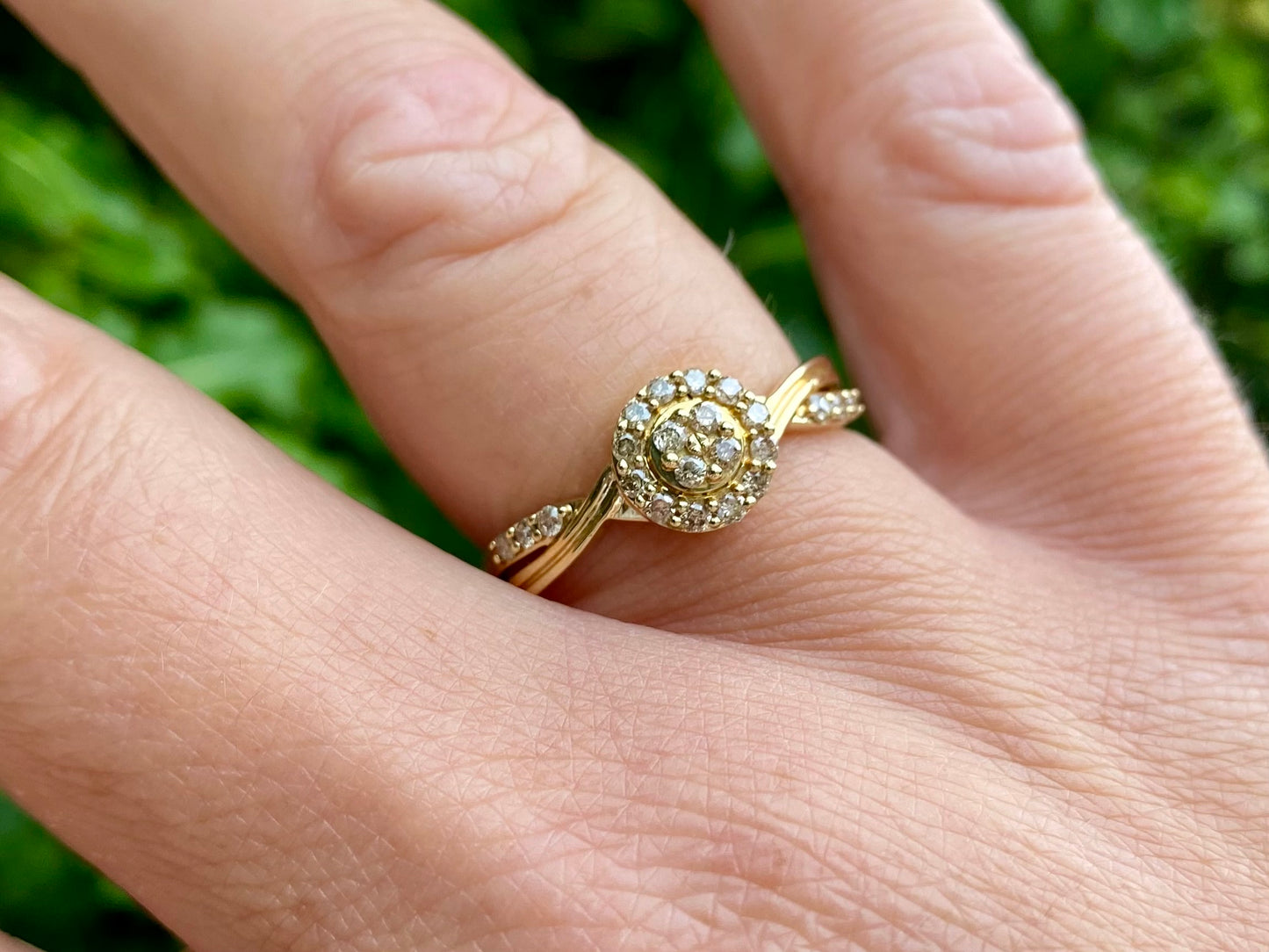9ct Gold Champagne Diamond Ring