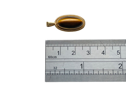 Vintage 9ct Gold Tiger Eye Pendant