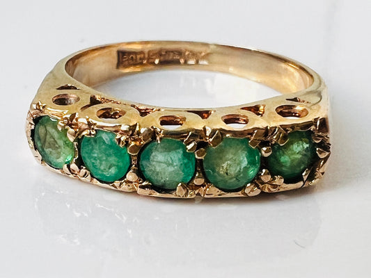 Vintage 9ct Gold Emerald Ring
