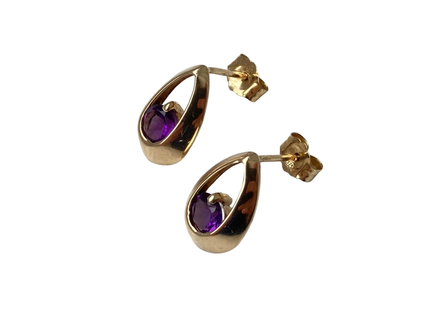 9ct Gold Amethyst Earrings