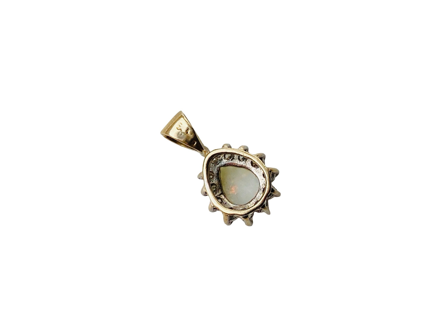 9ct Gold Opal & Diamond Pendant