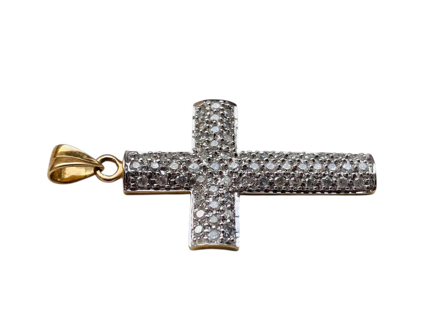 9ct Gold 1.05ct Diamond Cross Pendant