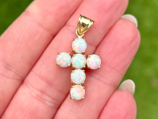 14ct Gold Opal Cross