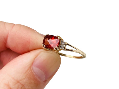 9ct Gold Hessonite Garnet Ring