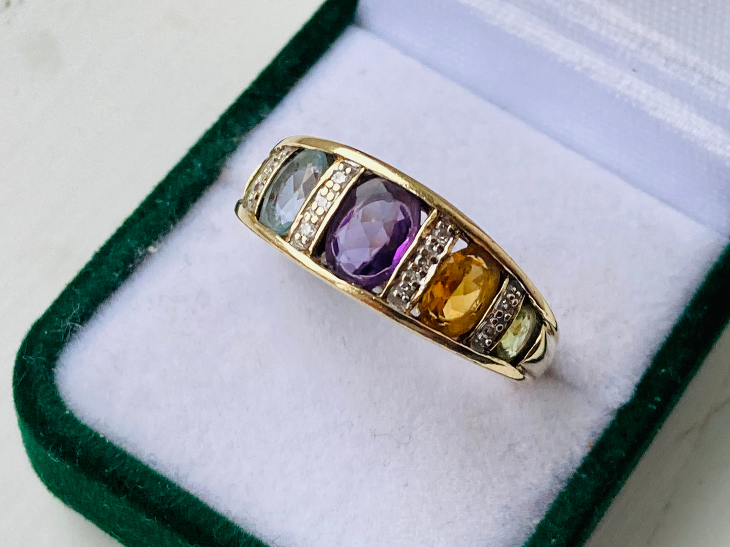 9ct Gold Multi Gemstone Ring