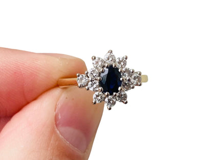 Vintage 18ct Gold Sapphire & Diamond Ring