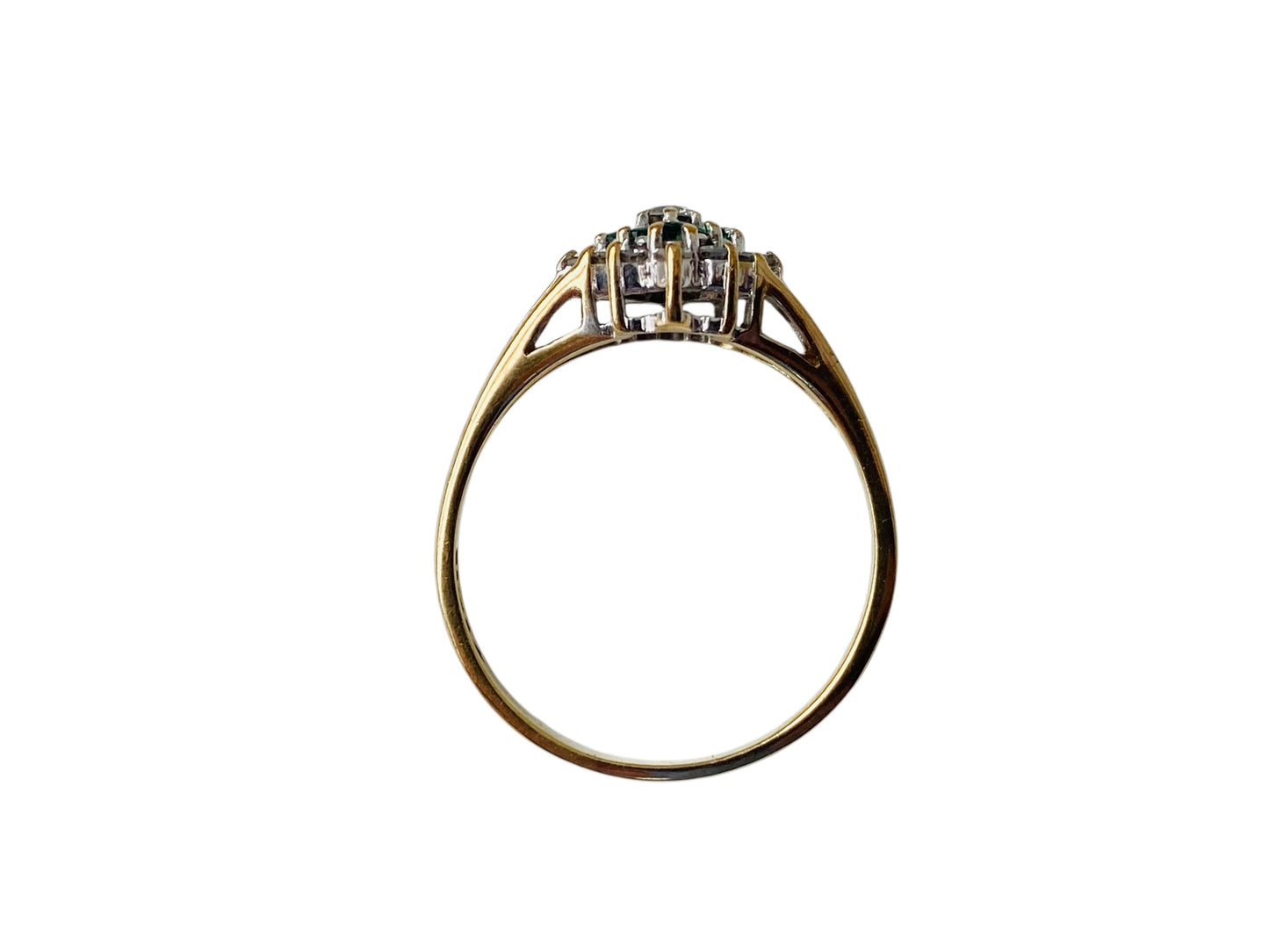Vintage 9ct Gold Emerald & Diamond Ring